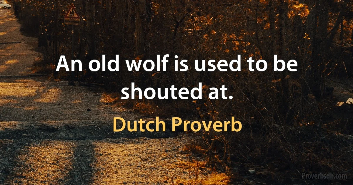 An old wolf is used to be shouted at. (Dutch Proverb)