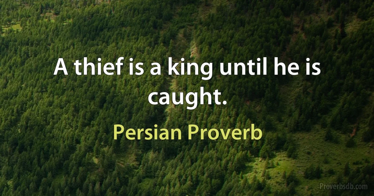 A thief is a king until he is caught. (Persian Proverb)