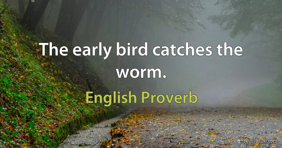 The early bird catches the worm. (English Proverb)