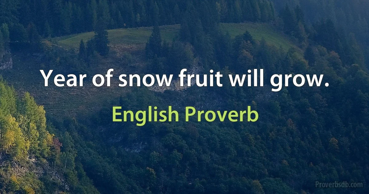 Year of snow fruit will grow. (English Proverb)