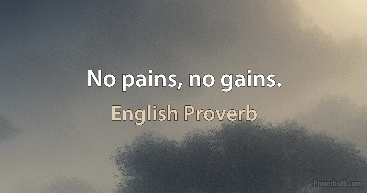 No pains, no gains. (English Proverb)