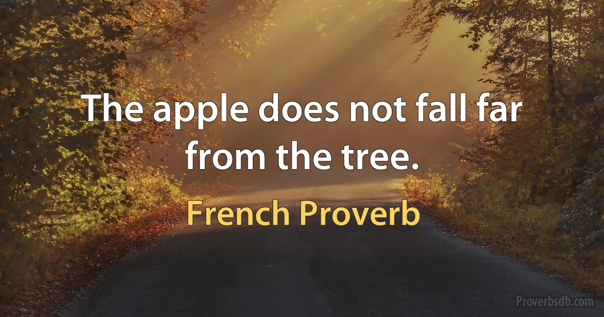 The apple does not fall far from the tree. (French Proverb)