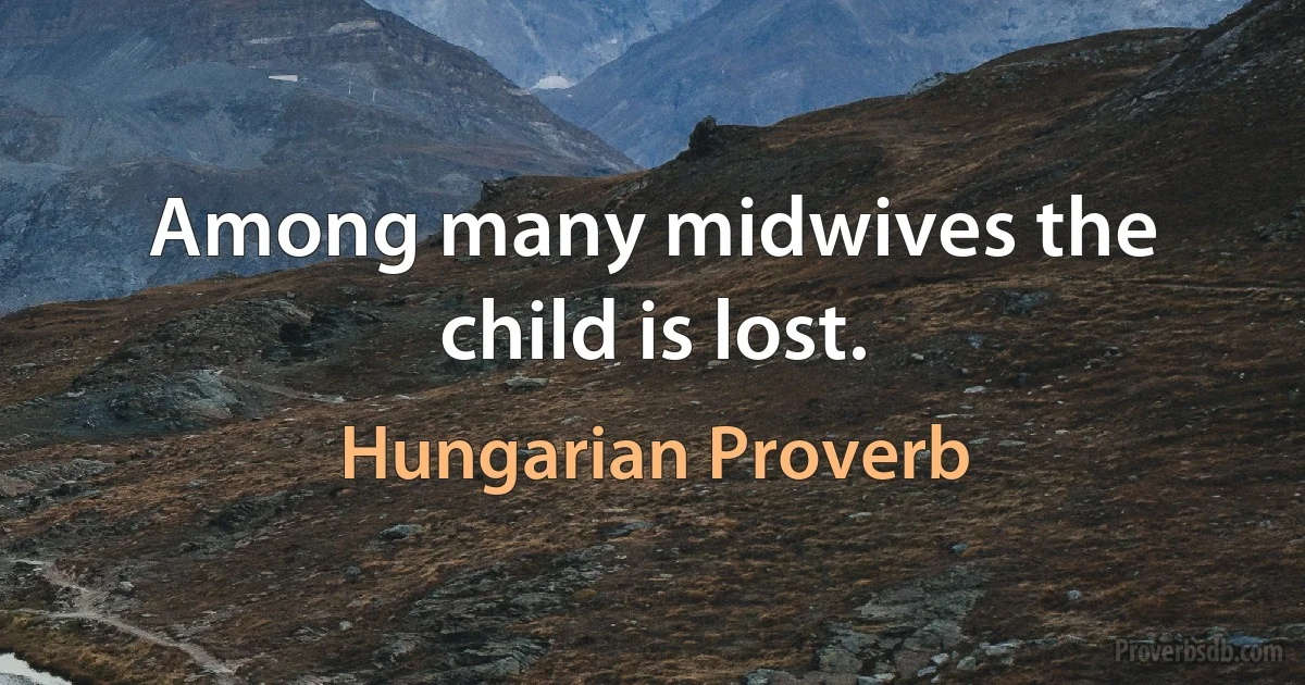 Among many midwives the child is lost. (Hungarian Proverb)