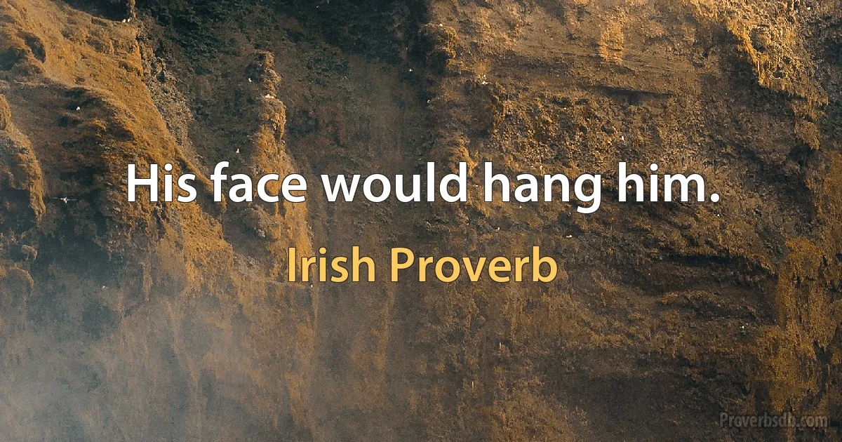 His face would hang him. (Irish Proverb)