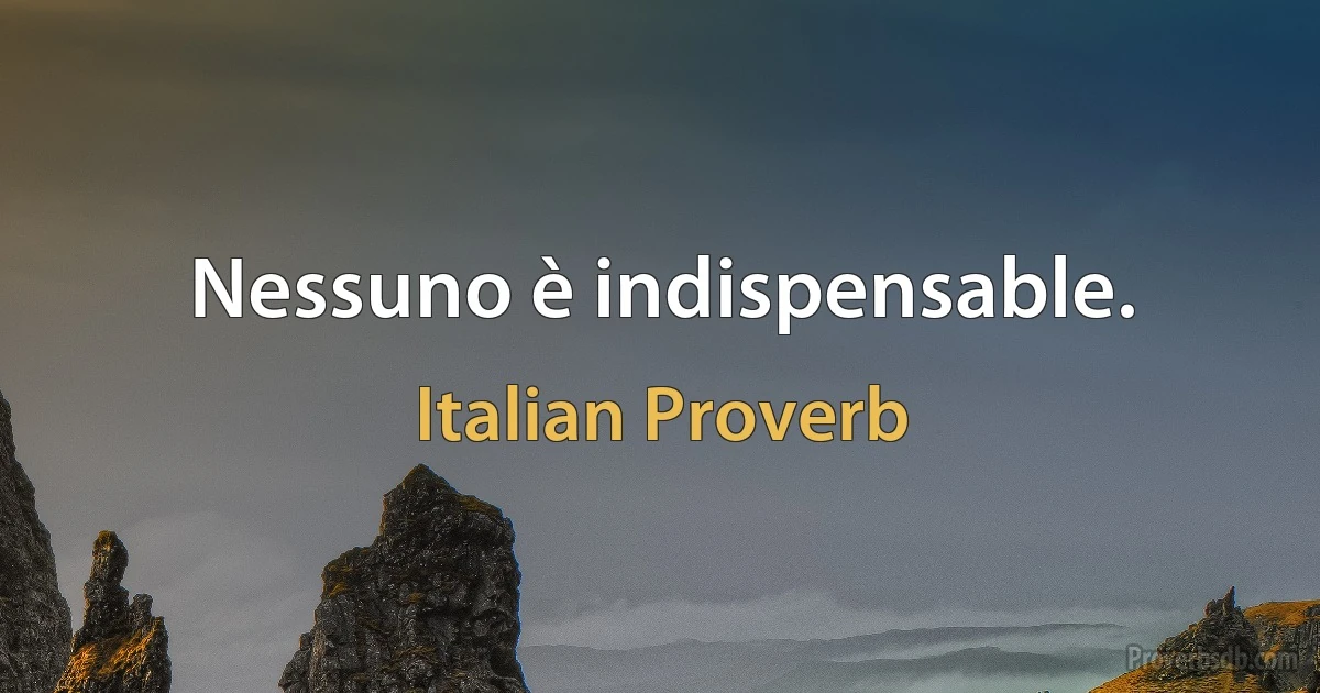 Nessuno è indispensable. (Italian Proverb)