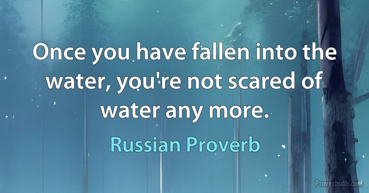 Once you have fallen into the water, you're not scared of water any more. (Russian Proverb)