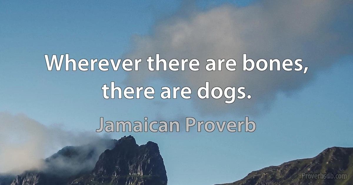 Wherever there are bones, there are dogs. (Jamaican Proverb)