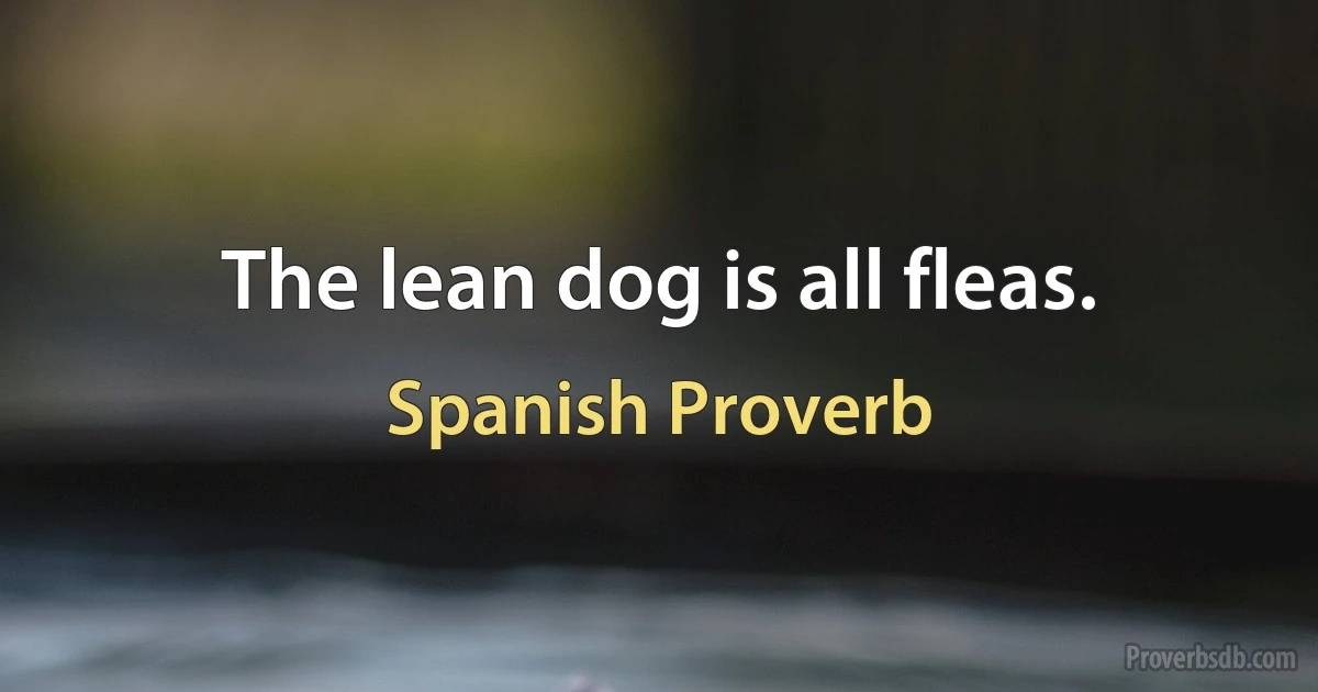 The lean dog is all fleas. (Spanish Proverb)