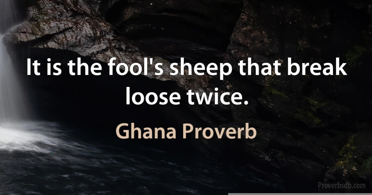 It is the fool's sheep that break loose twice. (Ghana Proverb)