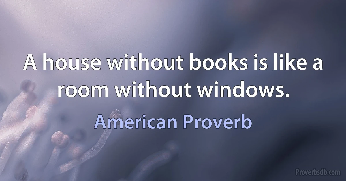 A house without books is like a room without windows. (American Proverb)