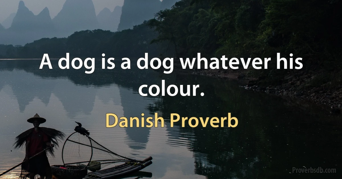 A dog is a dog whatever his colour. (Danish Proverb)