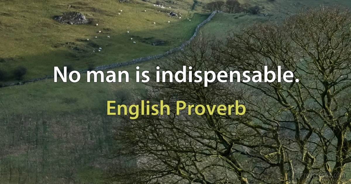 No man is indispensable. (English Proverb)