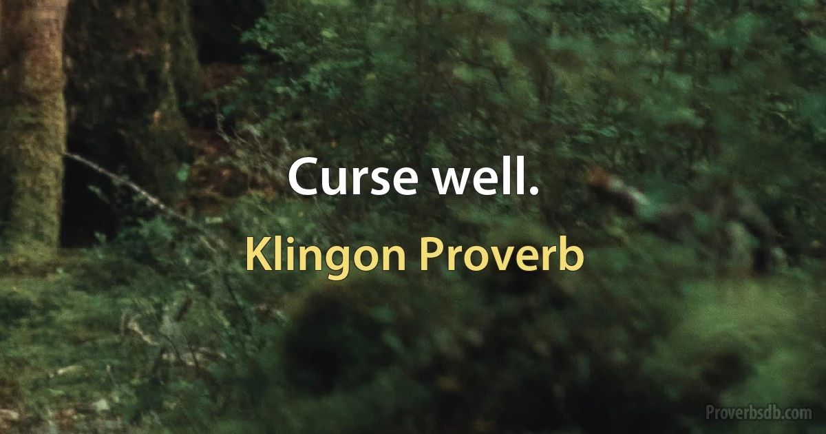 Curse well. (Klingon Proverb)