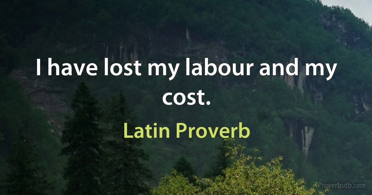 I have lost my labour and my cost. (Latin Proverb)