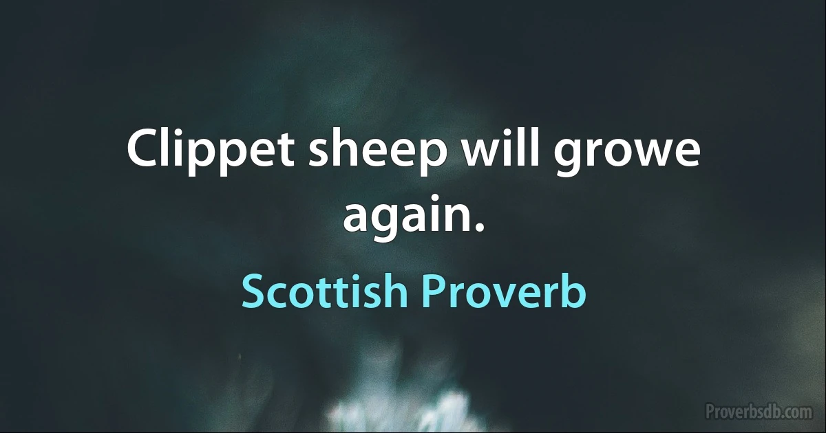 Clippet sheep will growe again. (Scottish Proverb)