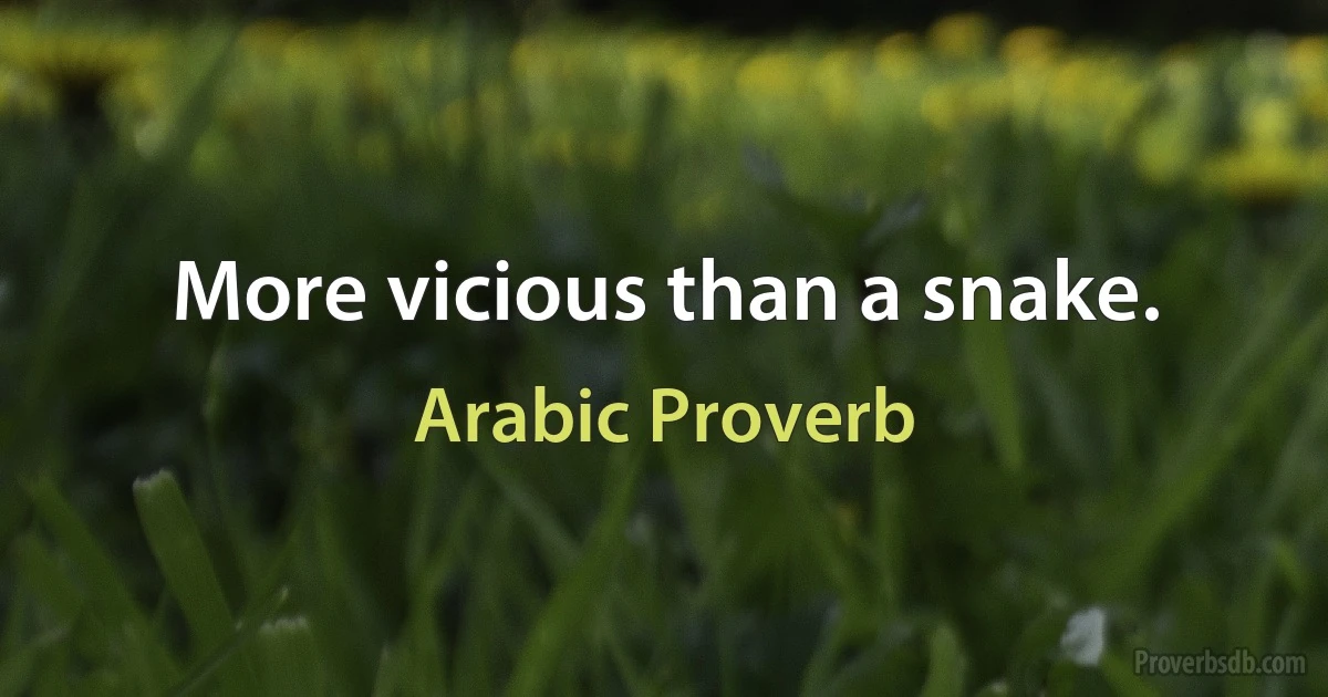 More vicious than a snake. (Arabic Proverb)