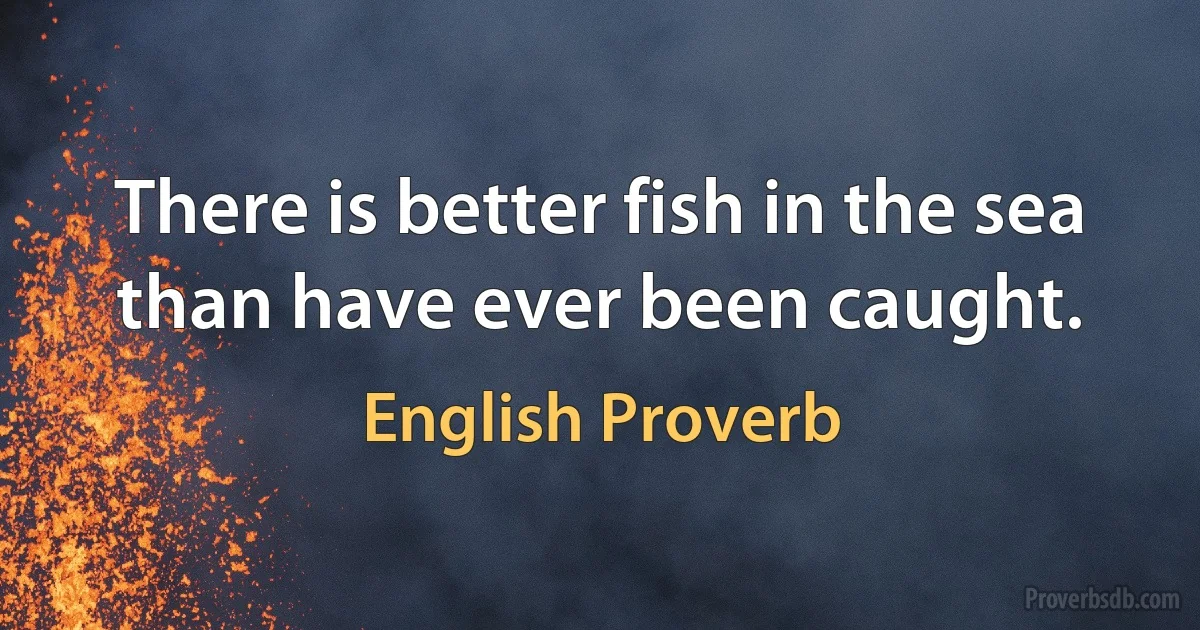 There is better fish in the sea than have ever been caught. (English Proverb)