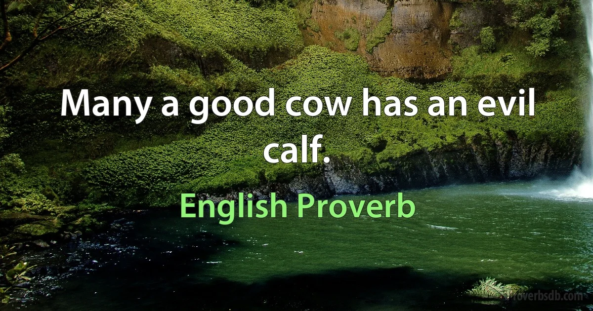 Many a good cow has an evil calf. (English Proverb)