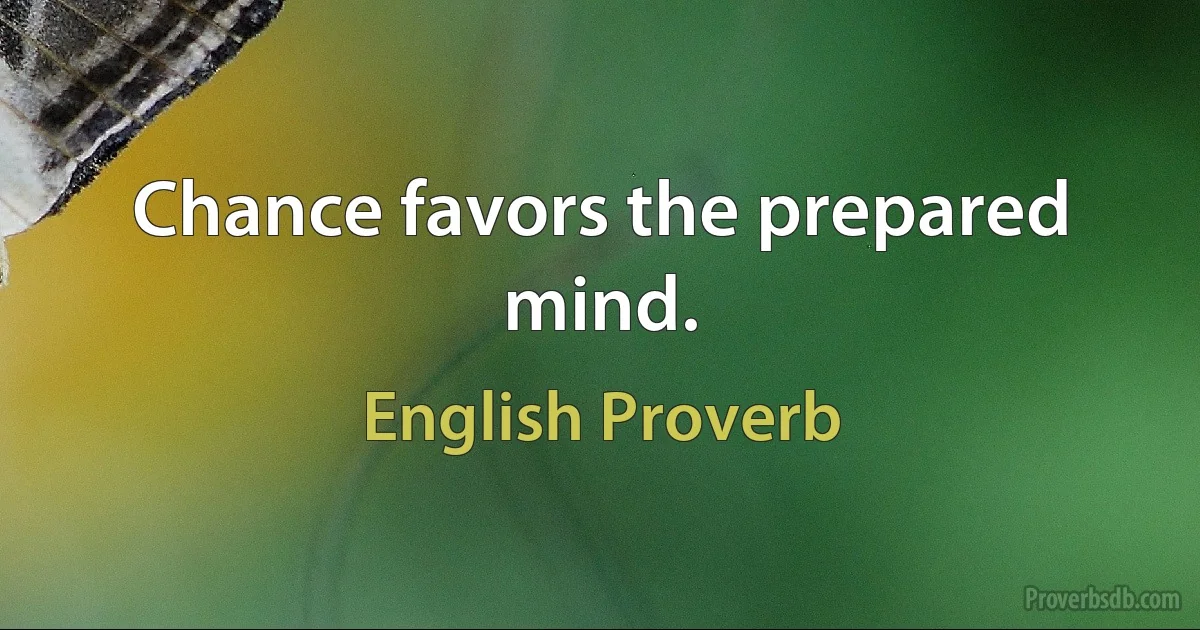 Chance favors the prepared mind. (English Proverb)