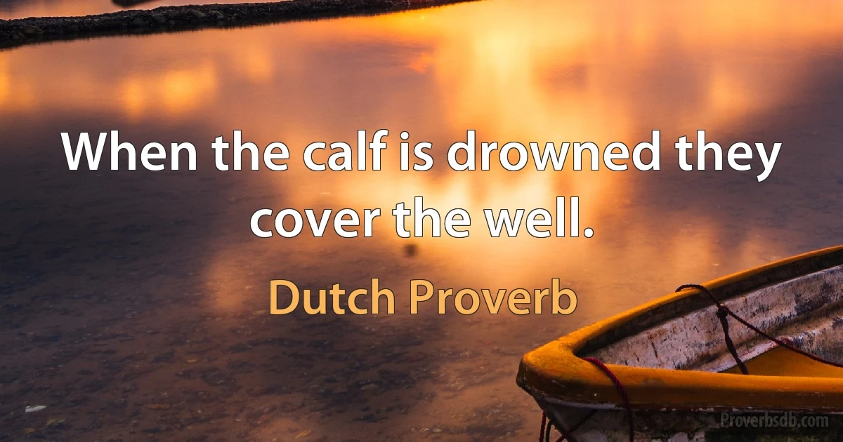 When the calf is drowned they cover the well. (Dutch Proverb)