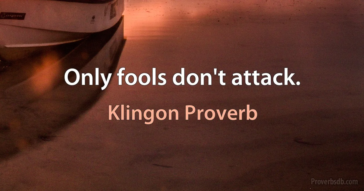 Only fools don't attack. (Klingon Proverb)