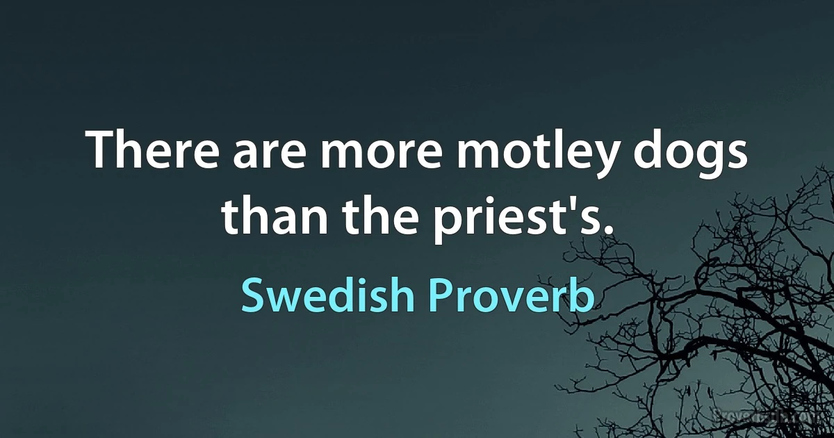 There are more motley dogs than the priest's. (Swedish Proverb)