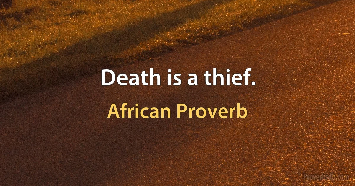 Death is a thief. (African Proverb)