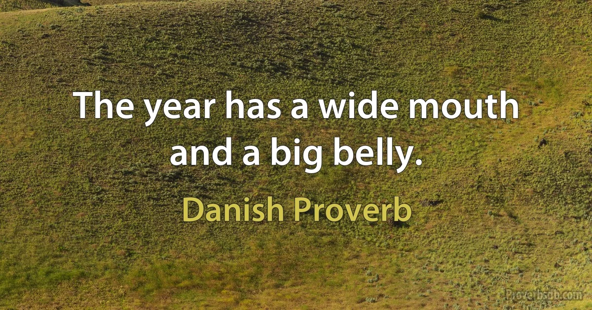 The year has a wide mouth and a big belly. (Danish Proverb)