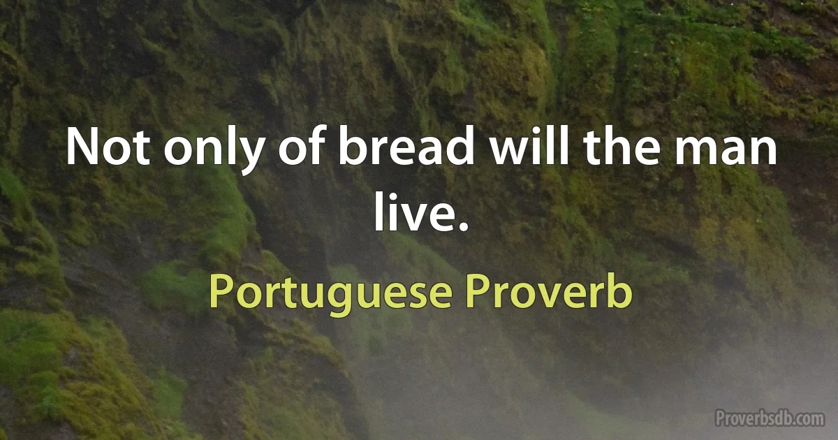 Not only of bread will the man live. (Portuguese Proverb)