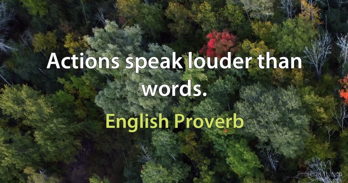 Actions speak louder than words. (English Proverb)