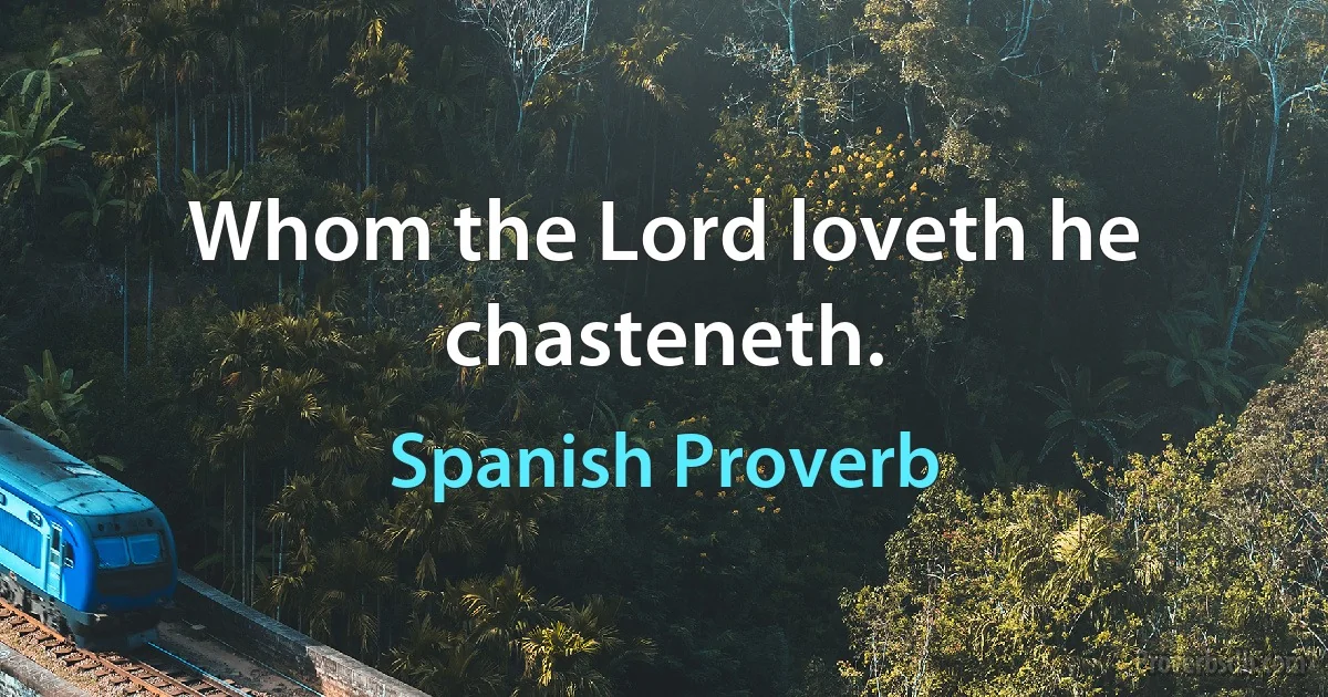 Whom the Lord loveth he chasteneth. (Spanish Proverb)