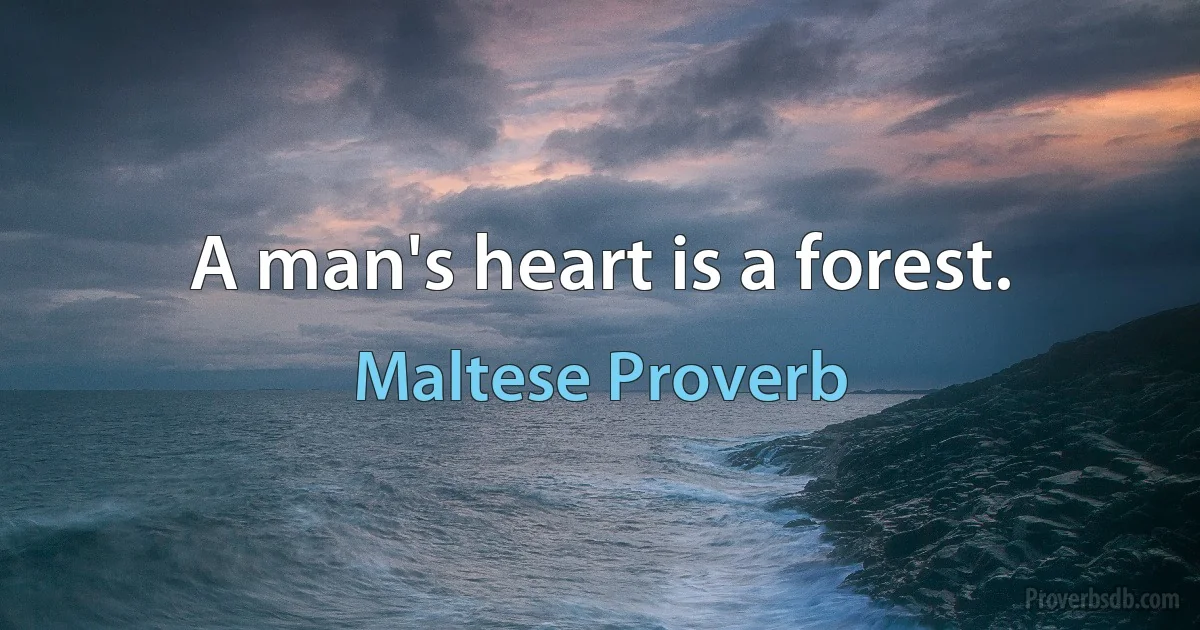 A man's heart is a forest. (Maltese Proverb)