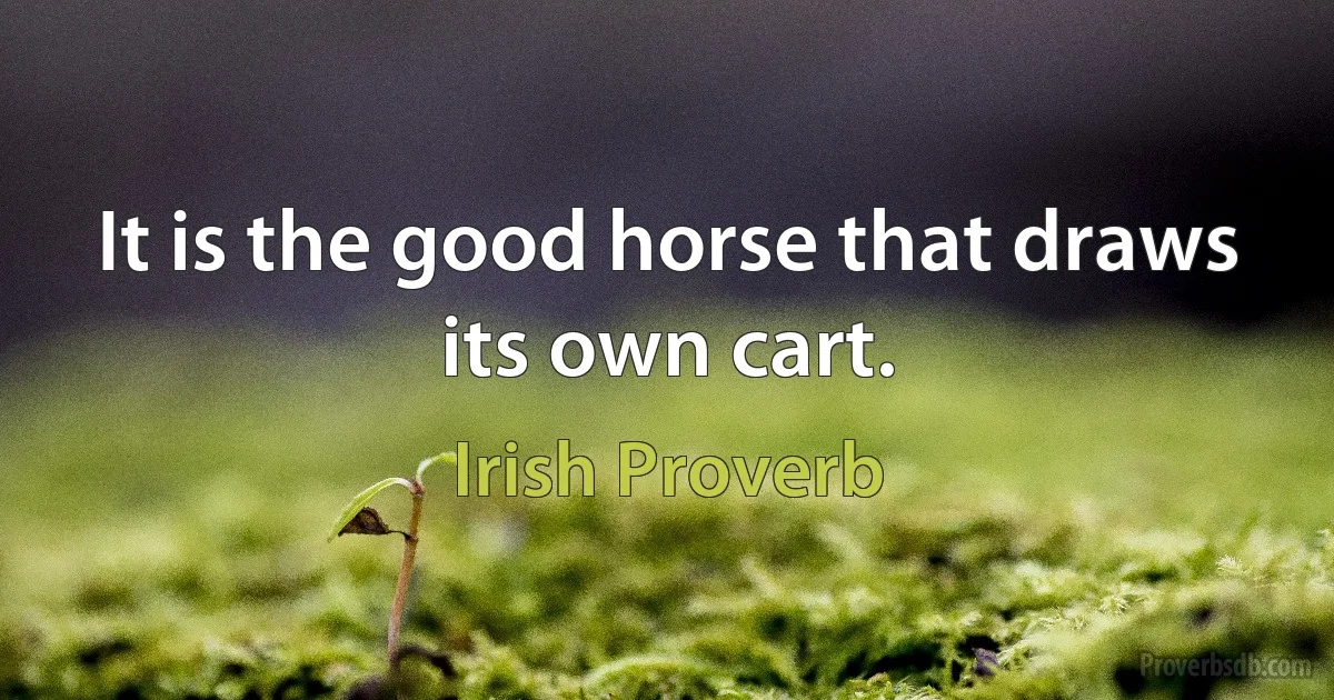 It is the good horse that draws its own cart. (Irish Proverb)