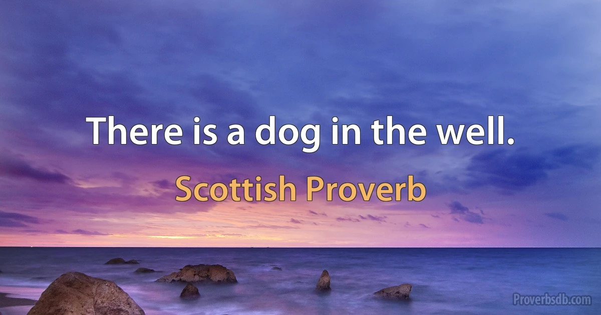 There is a dog in the well. (Scottish Proverb)