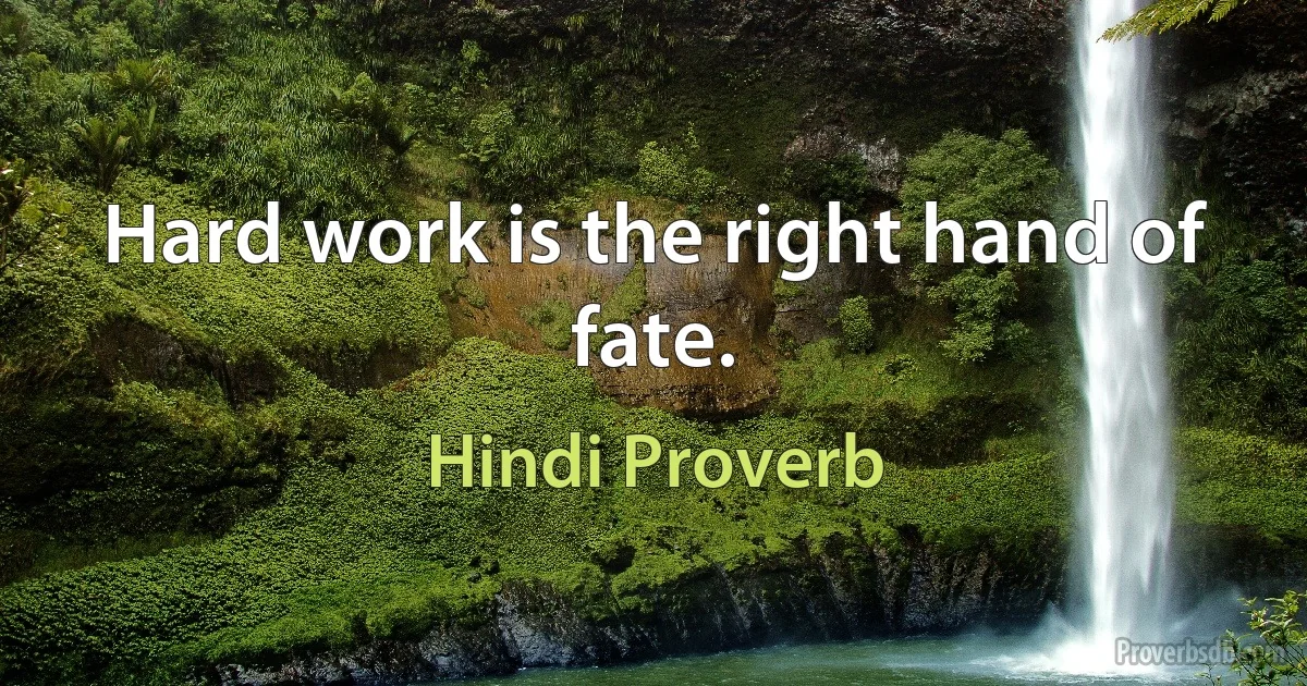 Hard work is the right hand of fate. (Hindi Proverb)