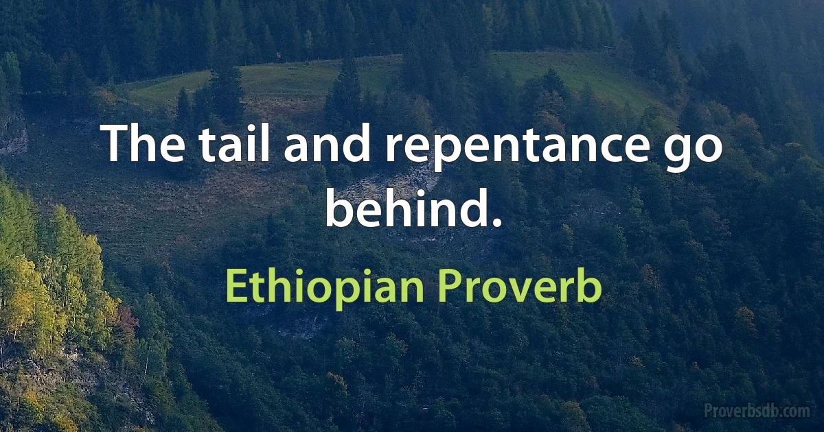 The tail and repentance go behind. (Ethiopian Proverb)