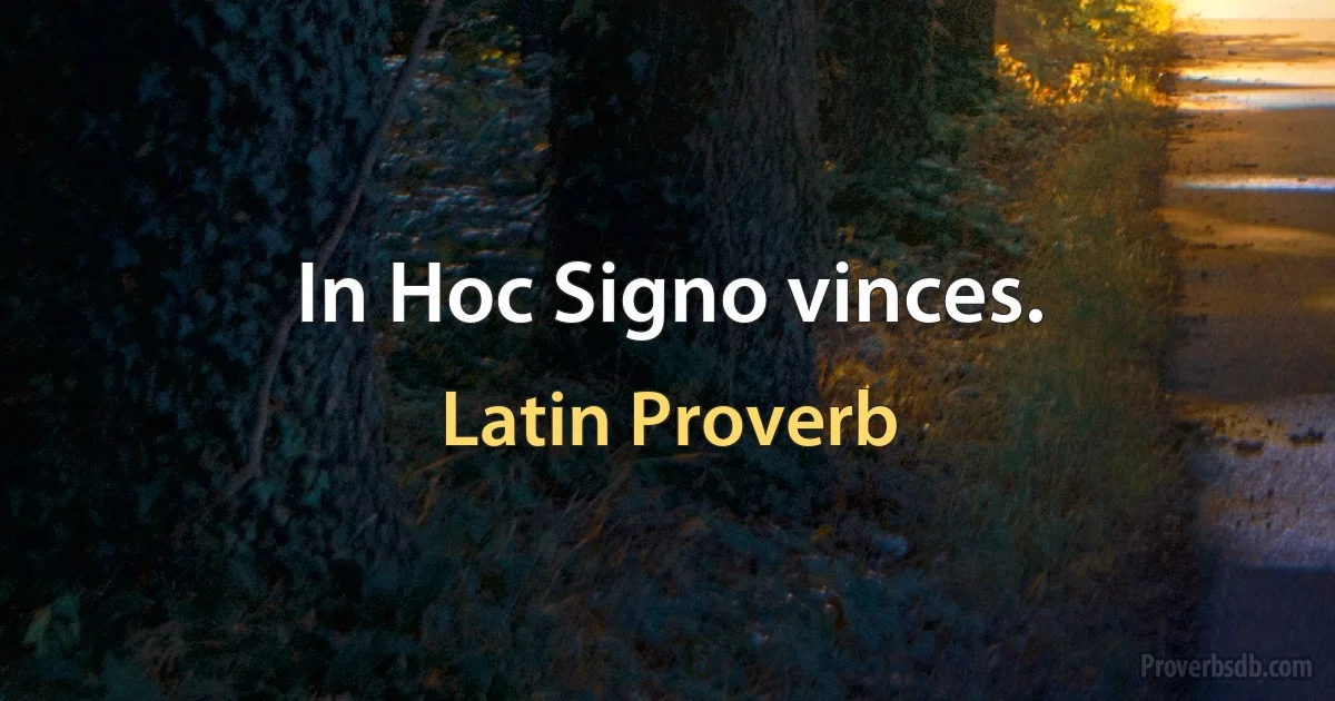 In Hoc Signo vinces. (Latin Proverb)