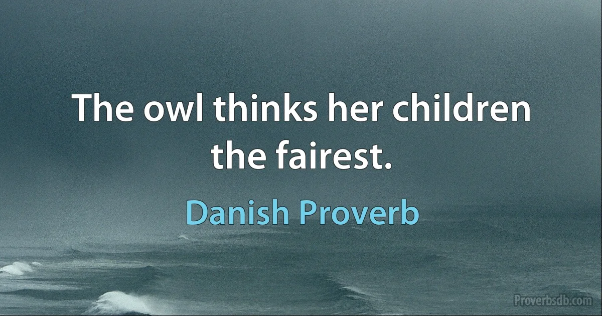 The owl thinks her children the fairest. (Danish Proverb)