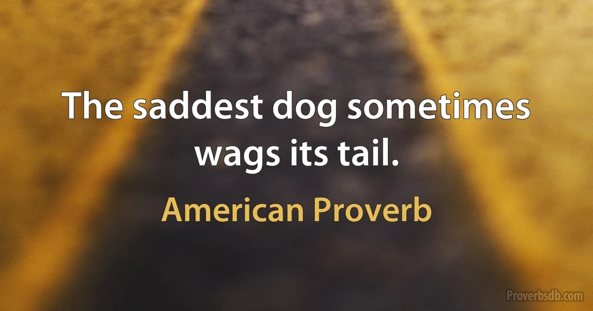 The saddest dog sometimes wags its tail. (American Proverb)