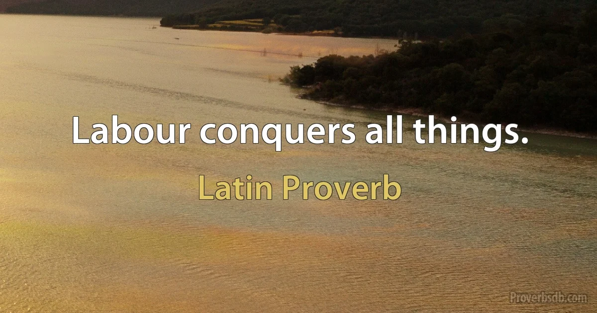 Labour conquers all things. (Latin Proverb)