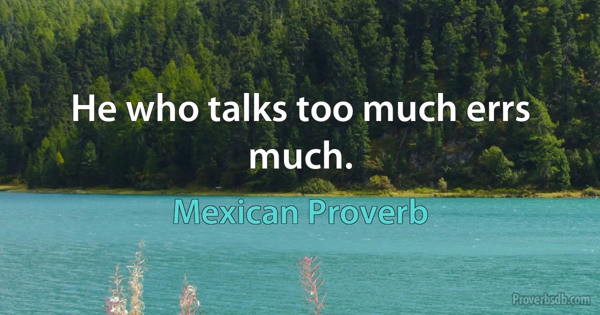 He who talks too much errs much. (Mexican Proverb)