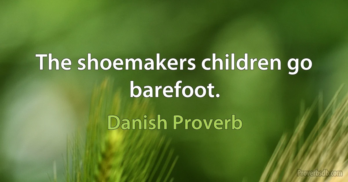 The shoemakers children go barefoot. (Danish Proverb)