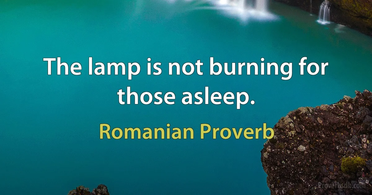 The lamp is not burning for those asleep. (Romanian Proverb)