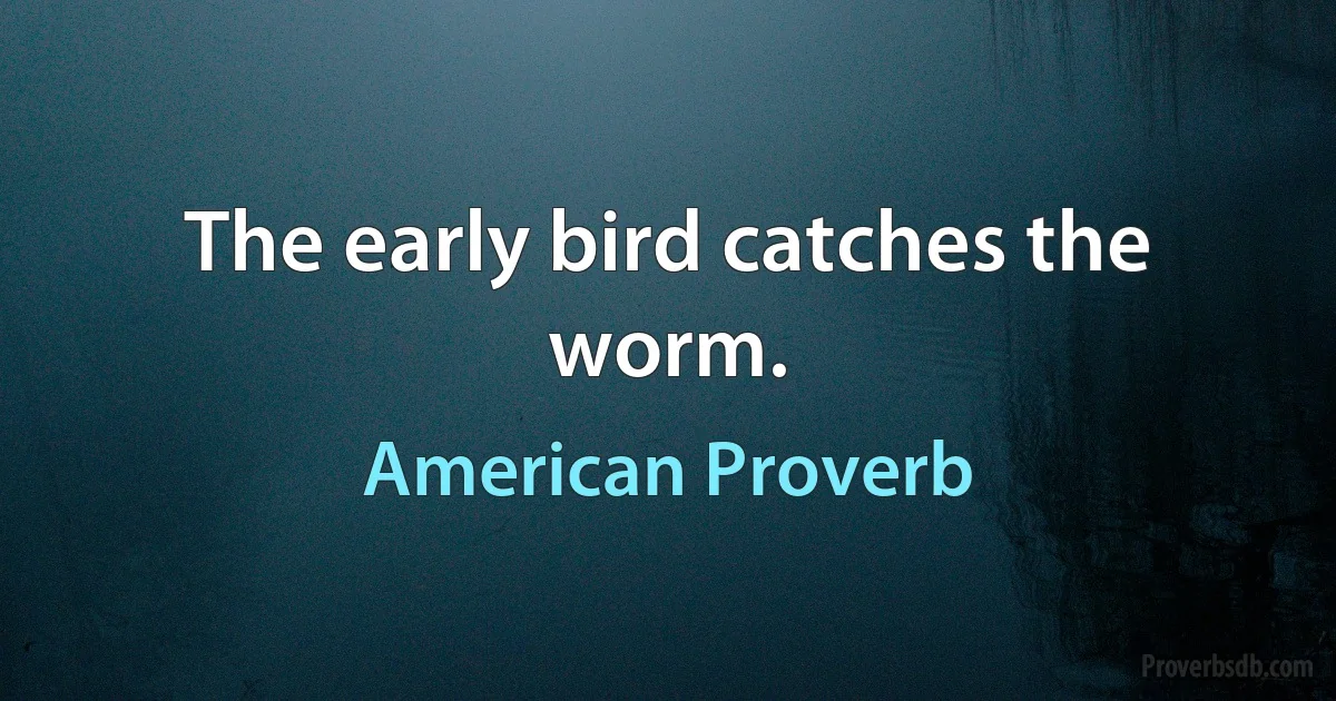 The early bird catches the worm. (American Proverb)