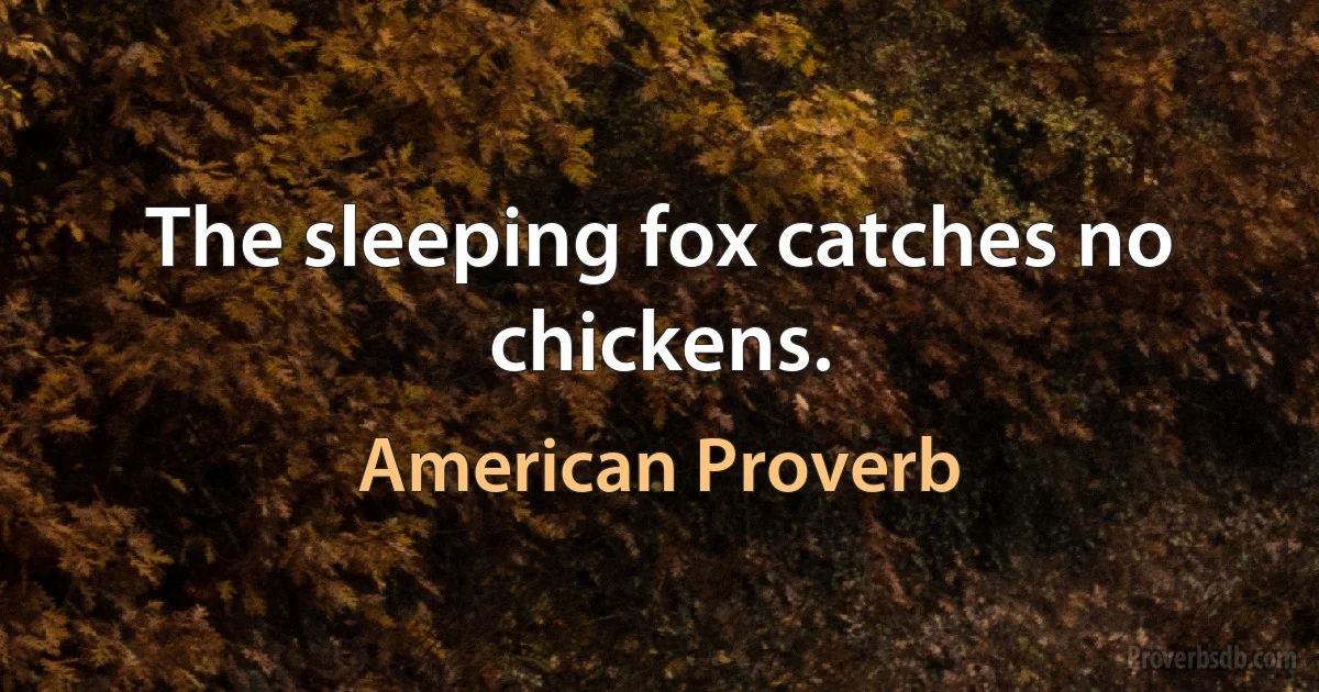 The sleeping fox catches no chickens. (American Proverb)