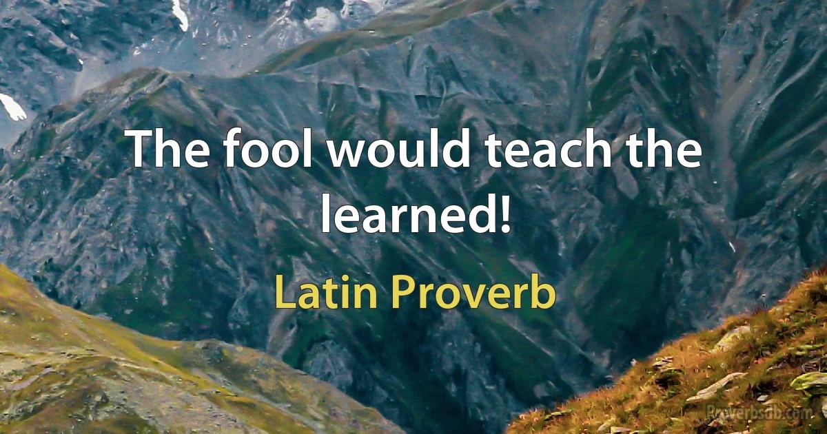 The fool would teach the learned! (Latin Proverb)