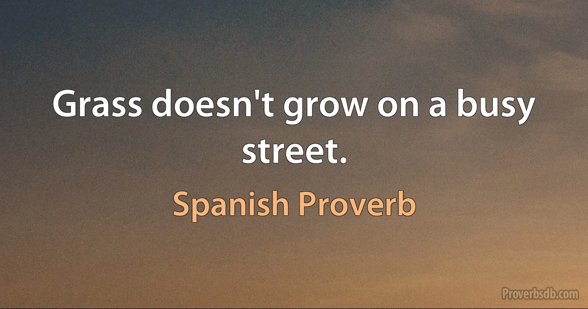 Grass doesn't grow on a busy street. (Spanish Proverb)