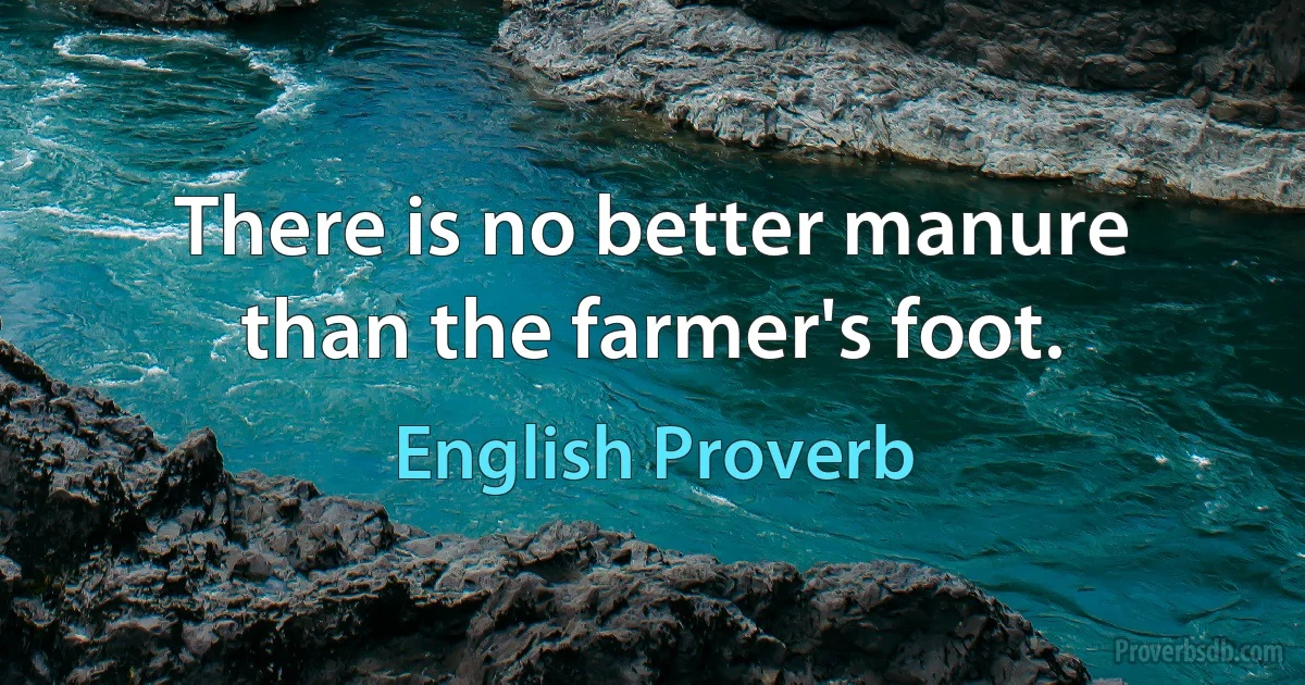 There is no better manure than the farmer's foot. (English Proverb)