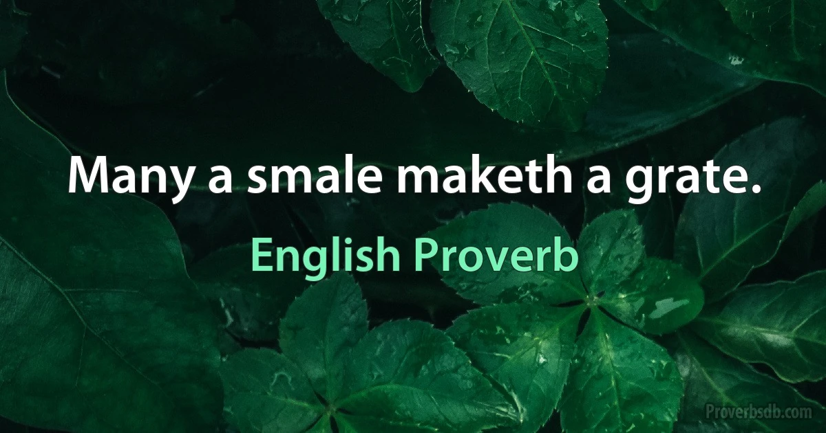 Many a smale maketh a grate. (English Proverb)