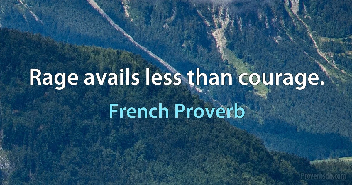 Rage avails less than courage. (French Proverb)